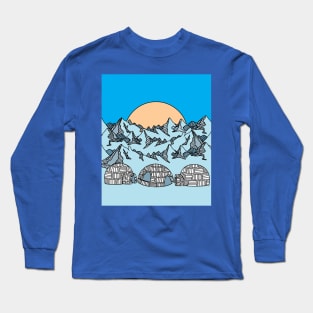 Igloo snow and ice landscape Long Sleeve T-Shirt